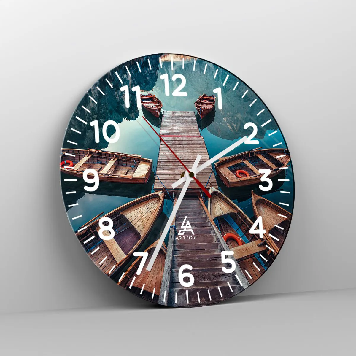Ceas de perete - Ceas pe sticlă - Așteptând în port - 40x40 cm