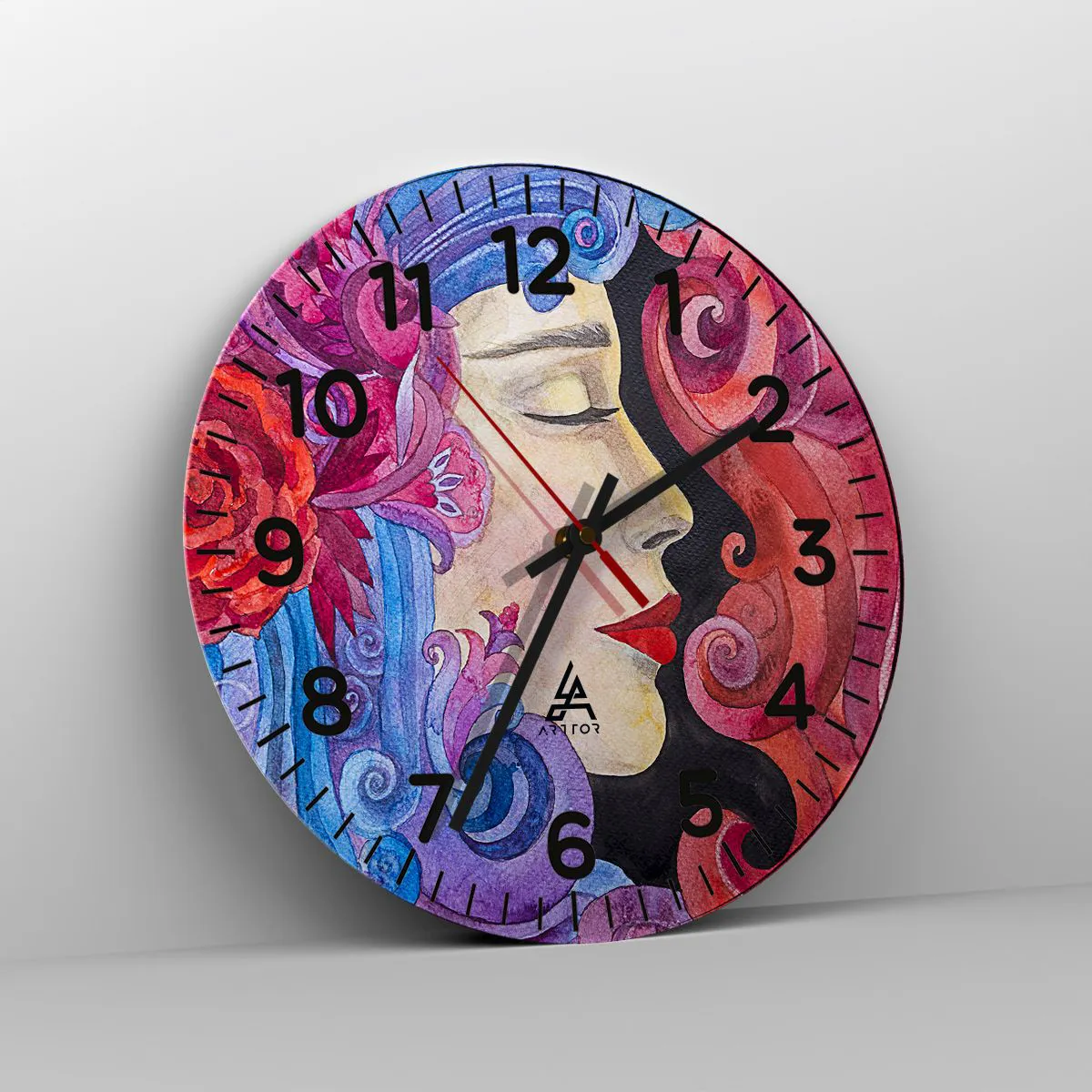 Wanduhr - Glasuhr - Der Jugendstil lebt noch - 40x40 cm