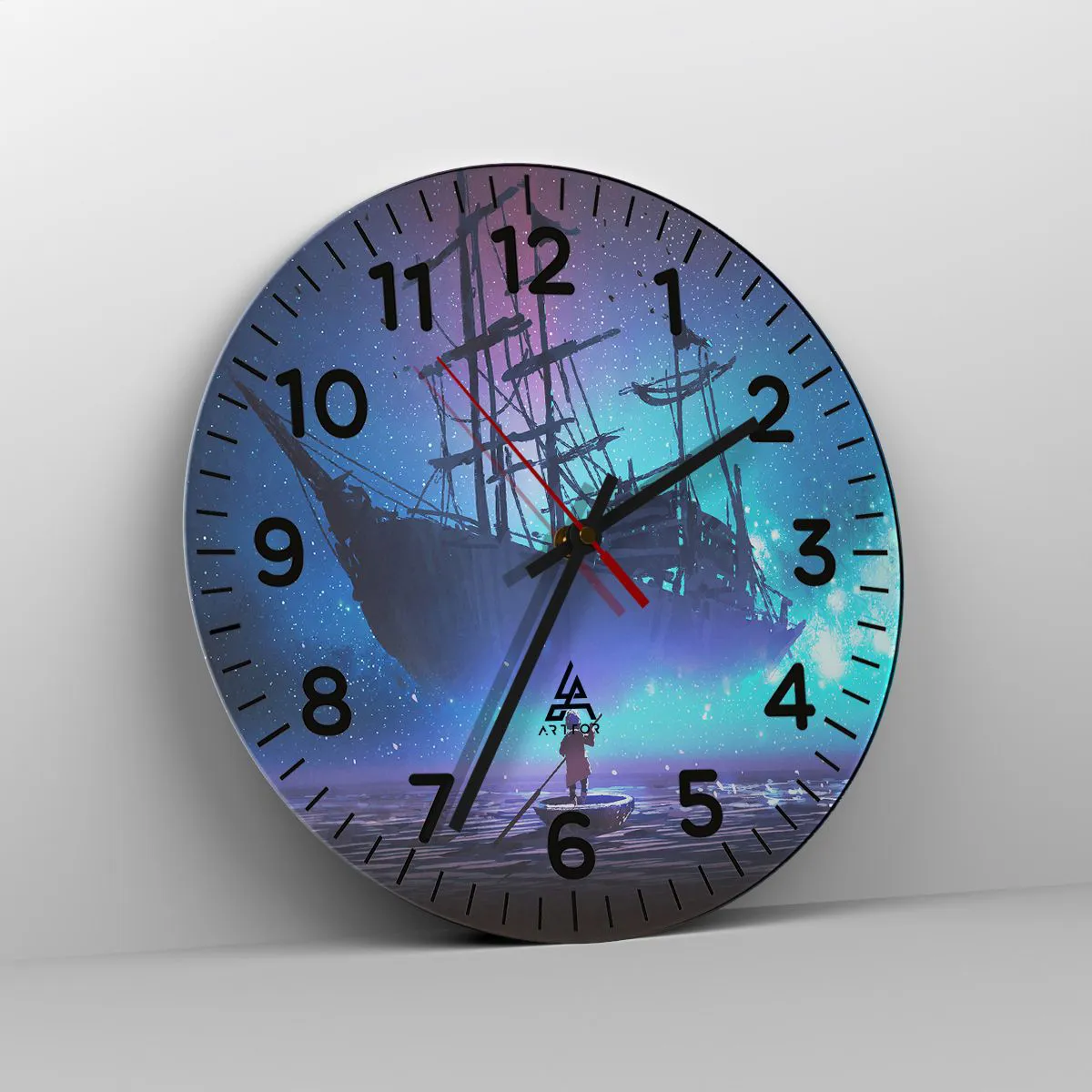 Ceas de perete - Ceas pe sticlă - Întâlnirea cu mitul mării - 40x40 cm