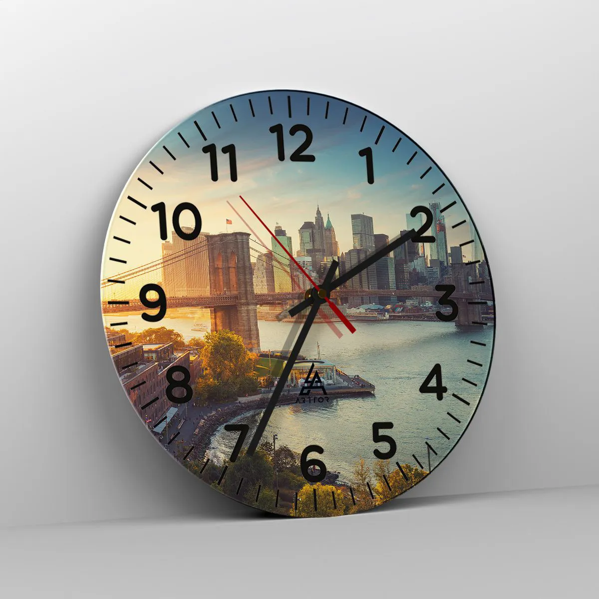 Nástenné hodiny - Svitanie veľkomesta - 40x40 cm