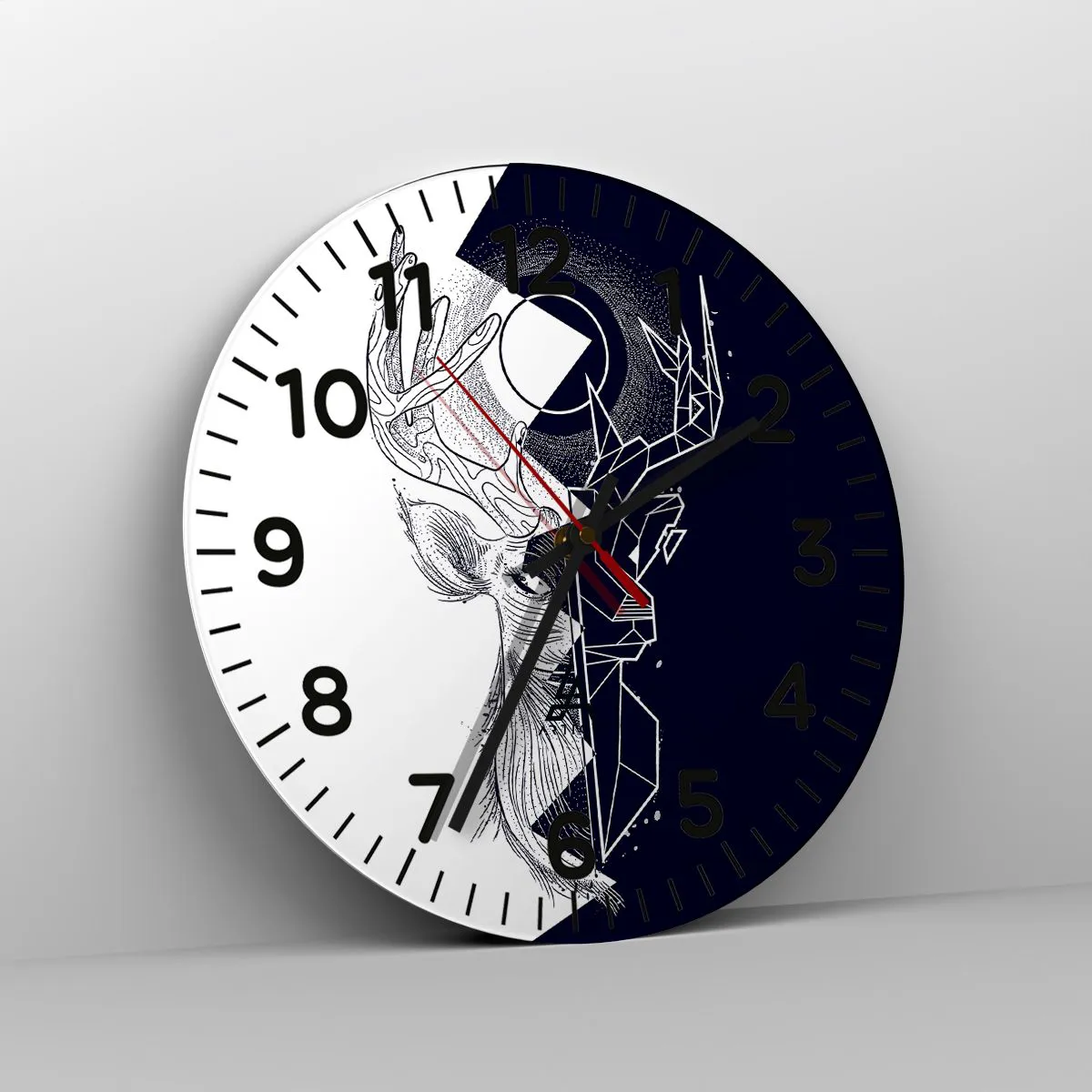 Orologio da parete - Orologio in Vetro - Lotta e unità degli opposti - 40x40 cm