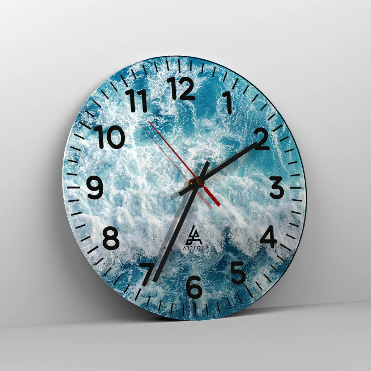 Relógio de parede - Relógio em vidro - Alegremente e aos saltos - 40x40 cm