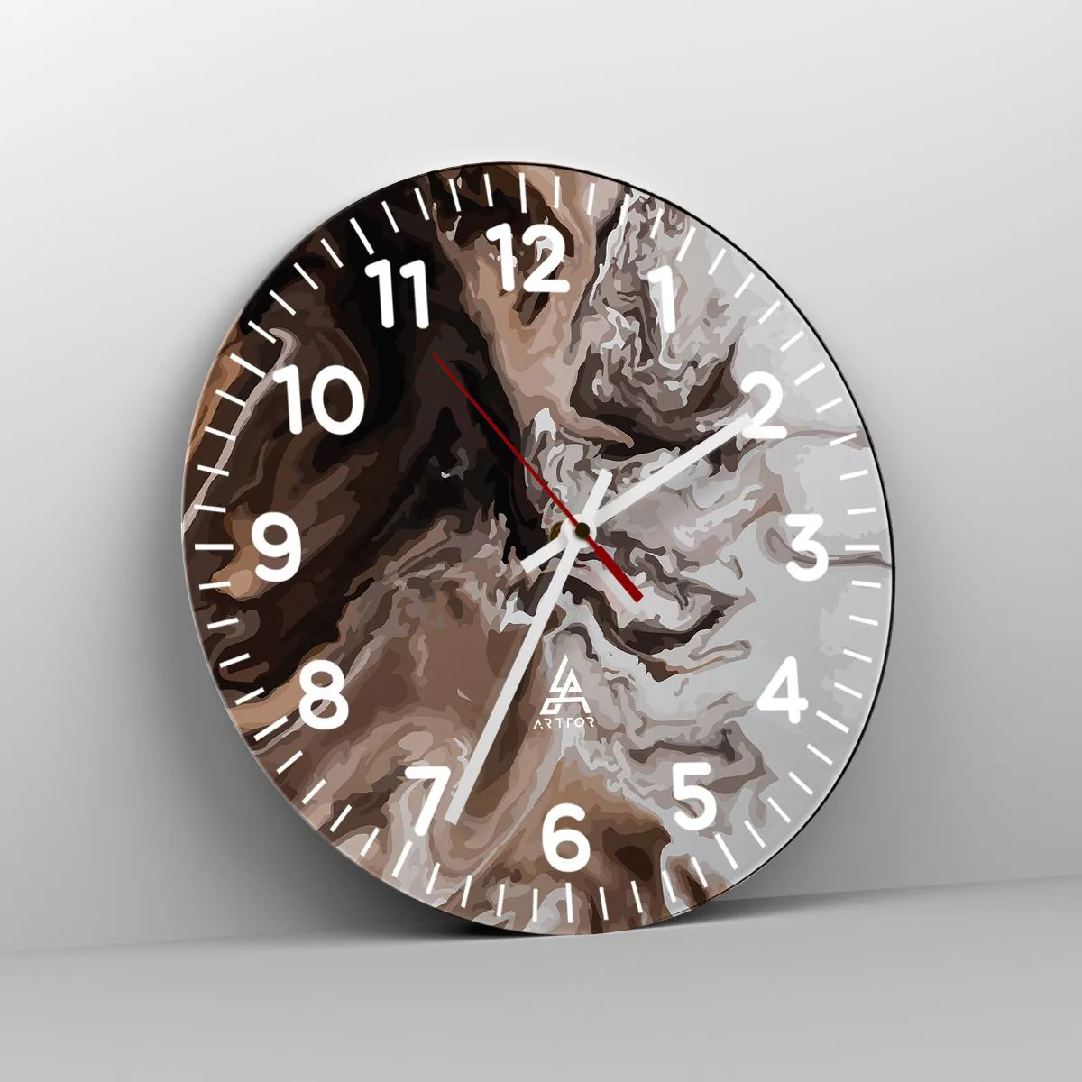 Wanduhr - Glasuhr - Farbkontrast - 40x40 cm