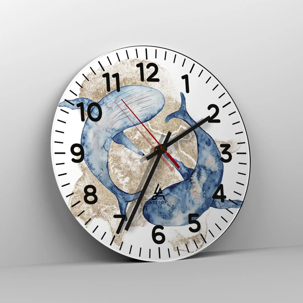 Ceas de perete - Ceas pe sticlă - Prietenie sau iubire? - 40x40 cm