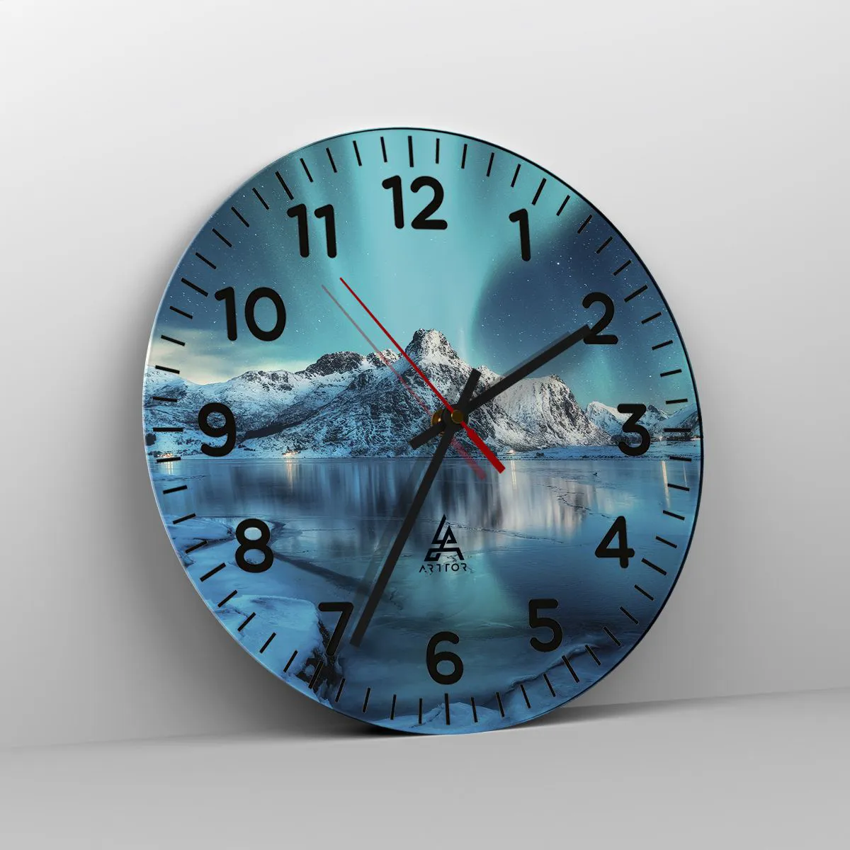 Ceas de perete - Ceas pe sticlă - Noaptea de lumină - 40x40 cm