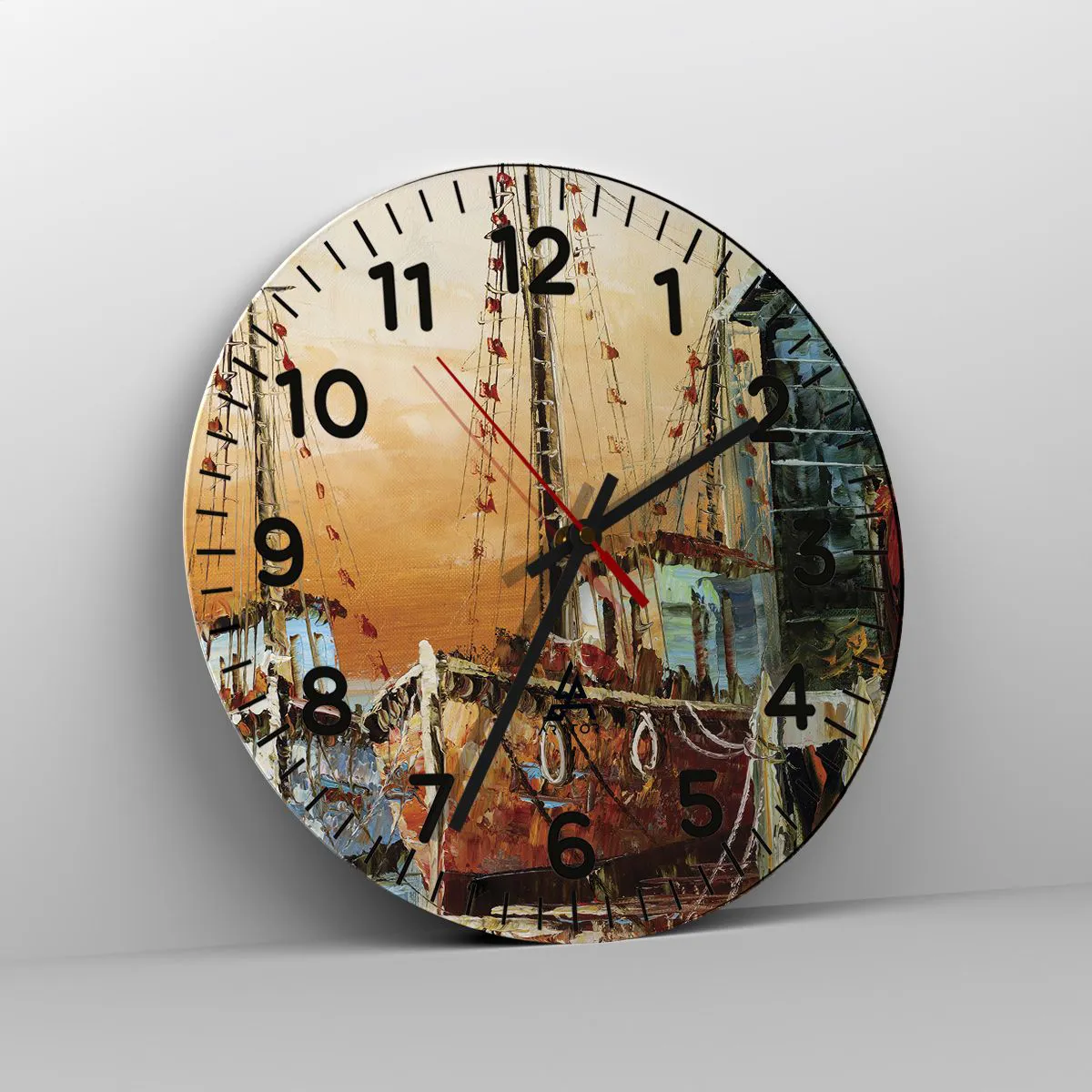 Ceas de perete - Ceas pe sticlă - Întoarcere pașnică - 40x40 cm