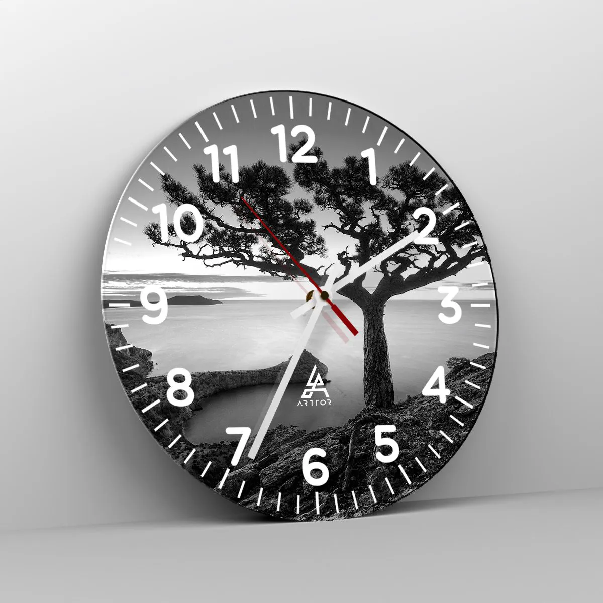 Wall clock - Clock on glass - Quiet All Around - 40x40 cm