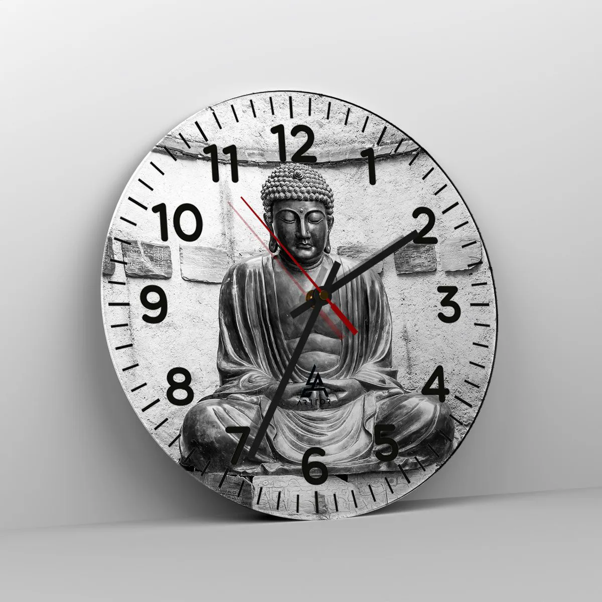 Wanduhr - Glasuhr - An der Quelle des Friedens - 40x40 cm