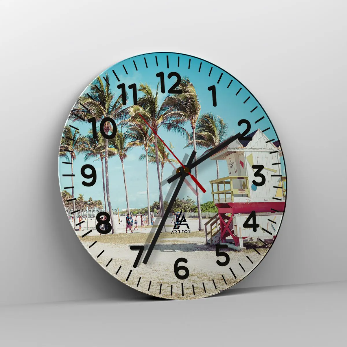 Wanduhr - Glasuhr - Dir steht ein schöner Tag bevor - 40x40 cm