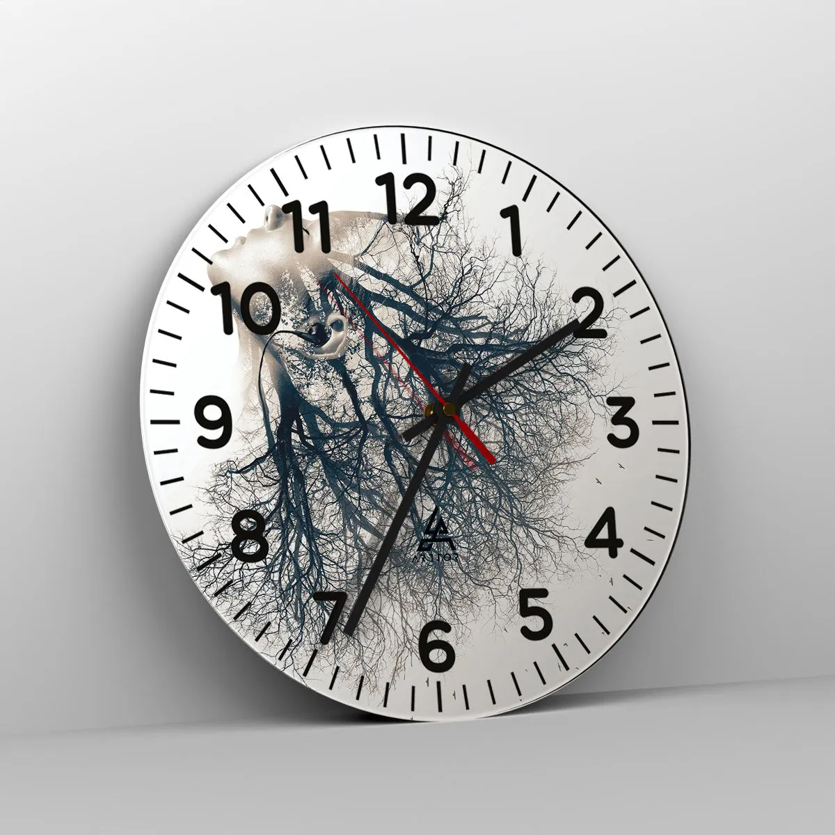 Ceas de perete - Ceas pe sticlă - Ascultând șoapta copacului - 40x40 cm