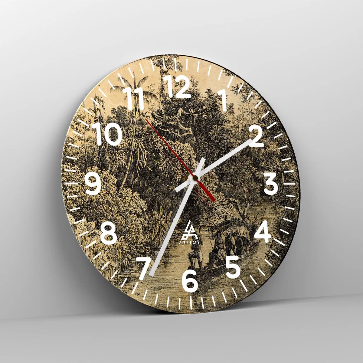 Relógio de parede - Relógio em vidro - Viagem à fonte - 40x40 cm