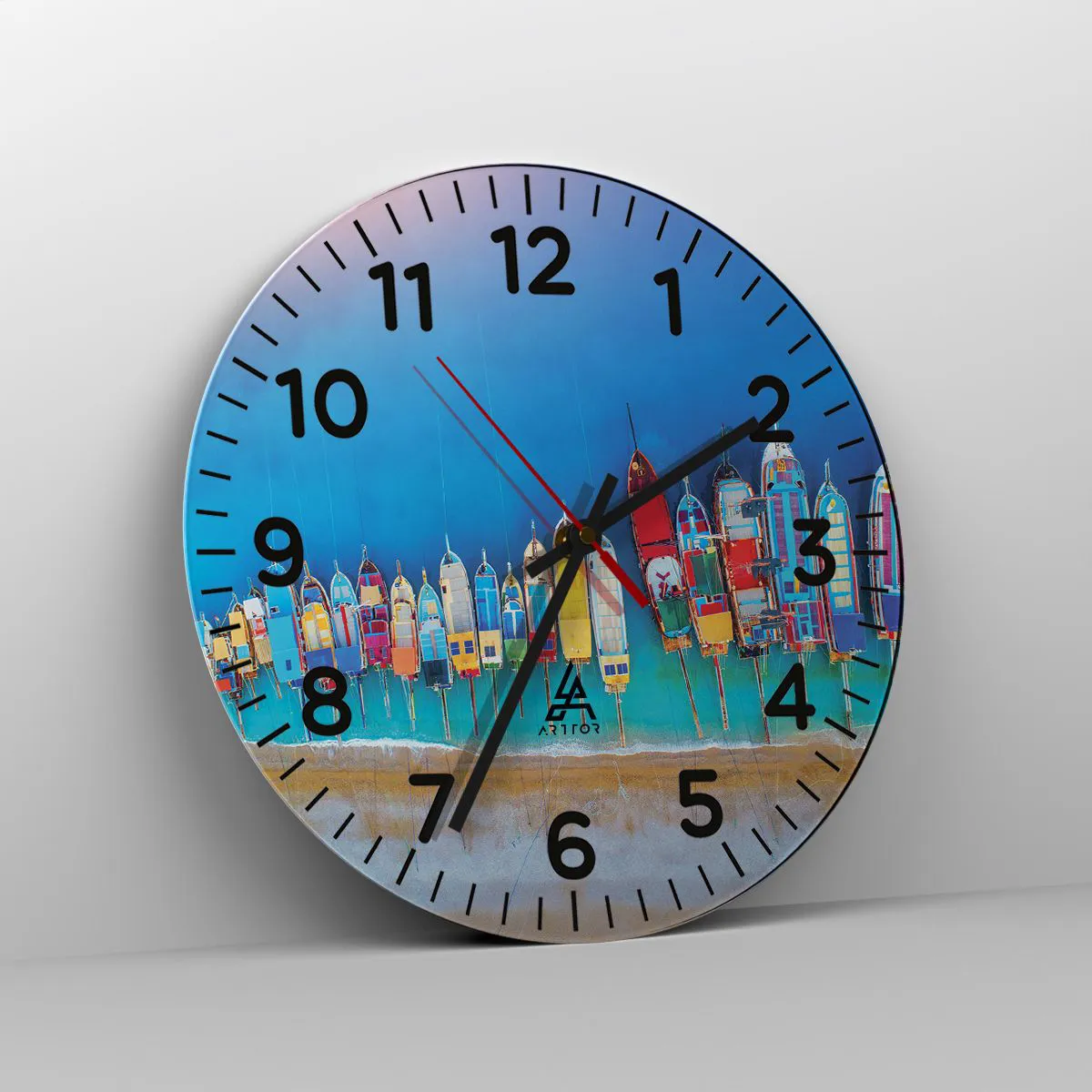 Ceas de perete - Ceas pe sticlă - Din perspectiva unei păsări - 40x40 cm