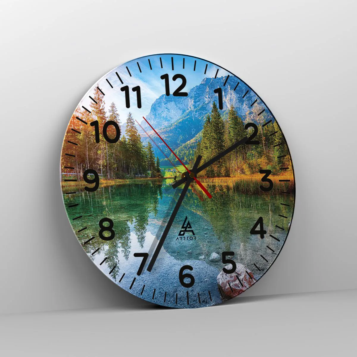 Relógio de parede - Relógio em vidro - A suavidade do outono - 40x40 cm