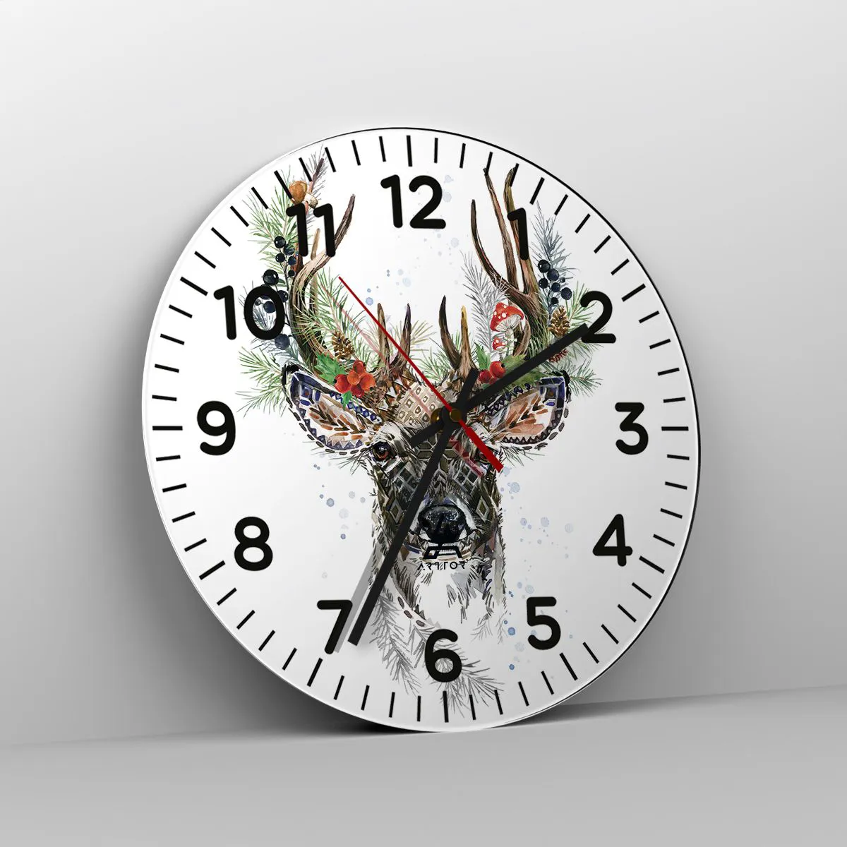 Väggklocka - Klocka på glas - I högtidskläder - 40x40 cm