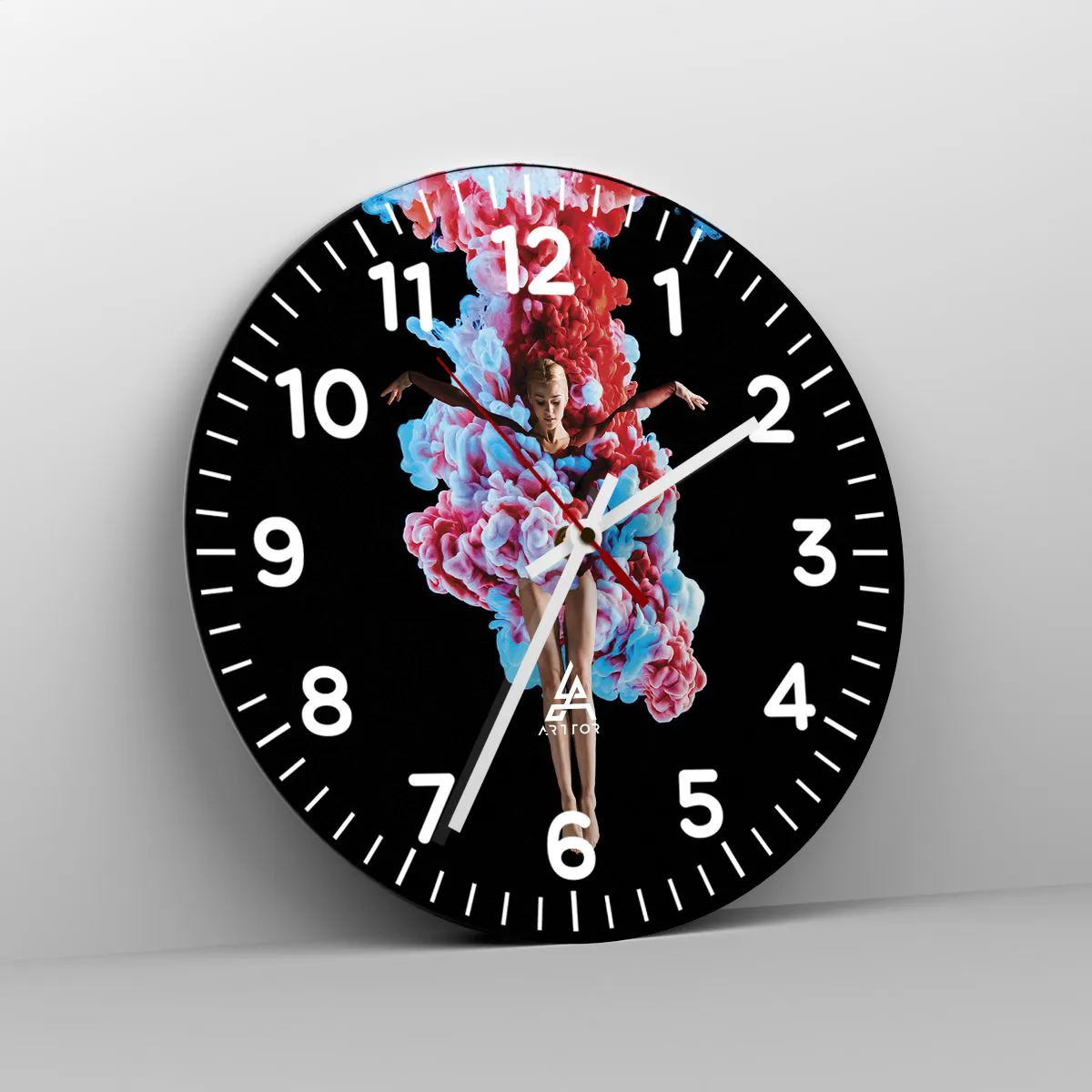 Wanduhr - Glasuhr - In voller Blüte - 40x40 cm