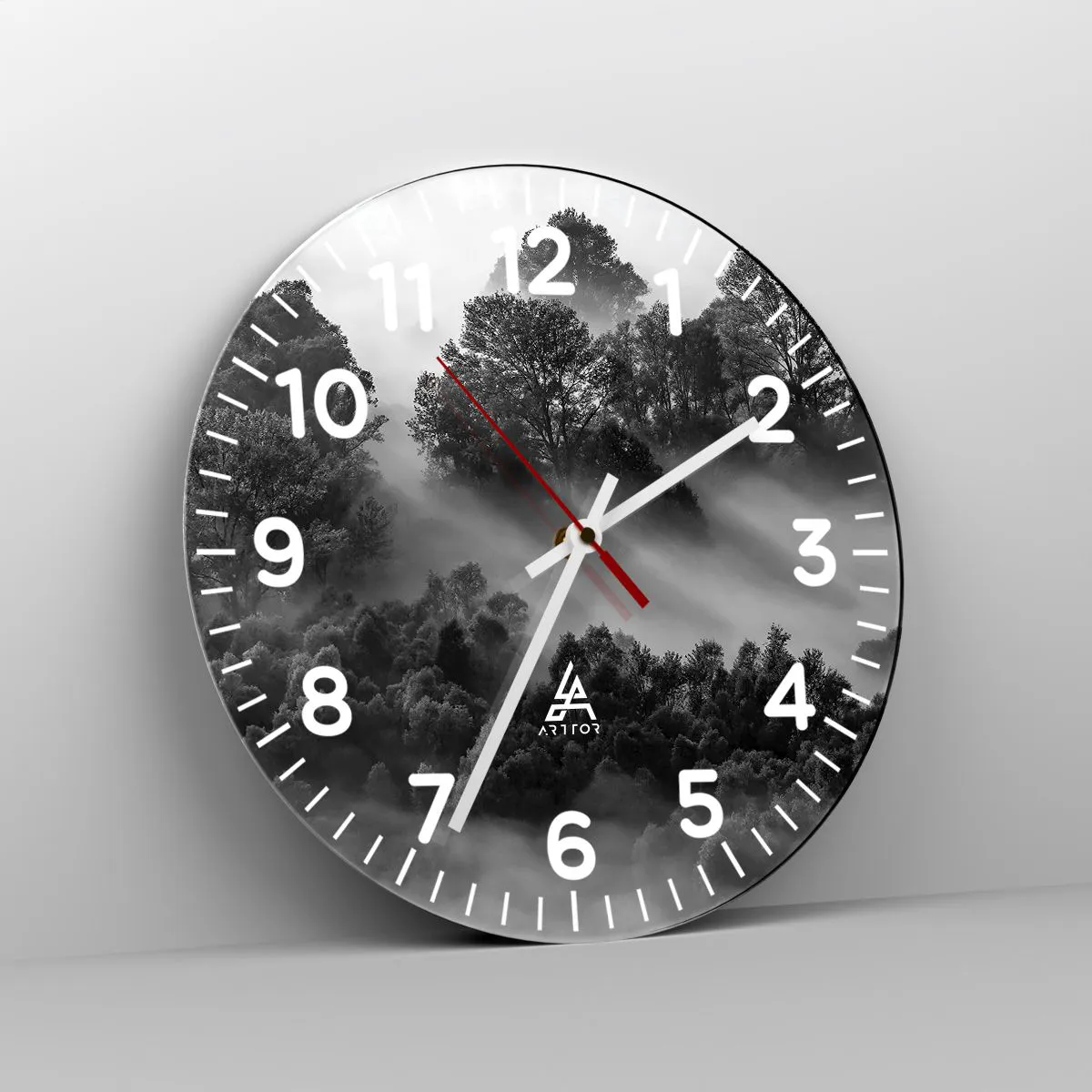 Reloj de pared - Reloj de vidrio - Levantarse del sueño - 40x40 cm