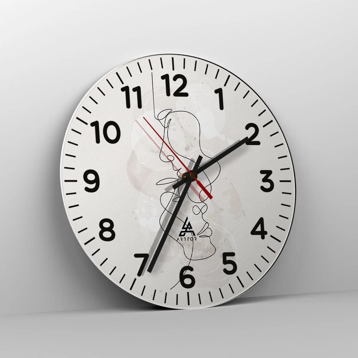 Wanduhr - Glasuhr - Verstrickt in eine Umarmung - 40x40 cm