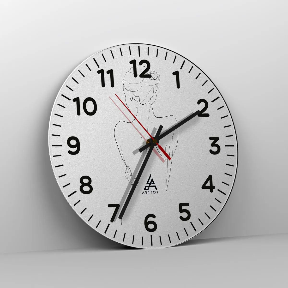 Relógio de parede - Relógio em vidro - Música corporal - 40x40 cm