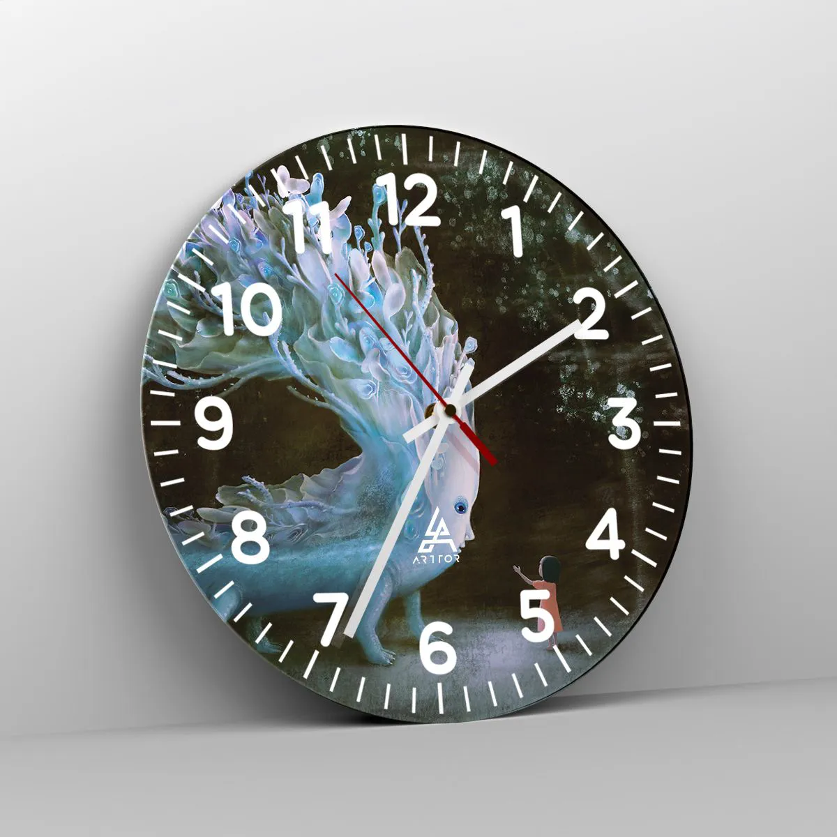 Ceas de perete - Ceas pe sticlă - Întâlnire fantastică - 40x40 cm