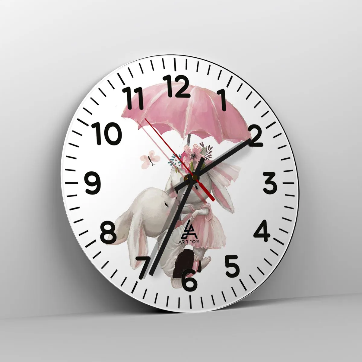 Ceas de perete - Ceas pe sticlă - Pur și simplu dragoste - 40x40 cm