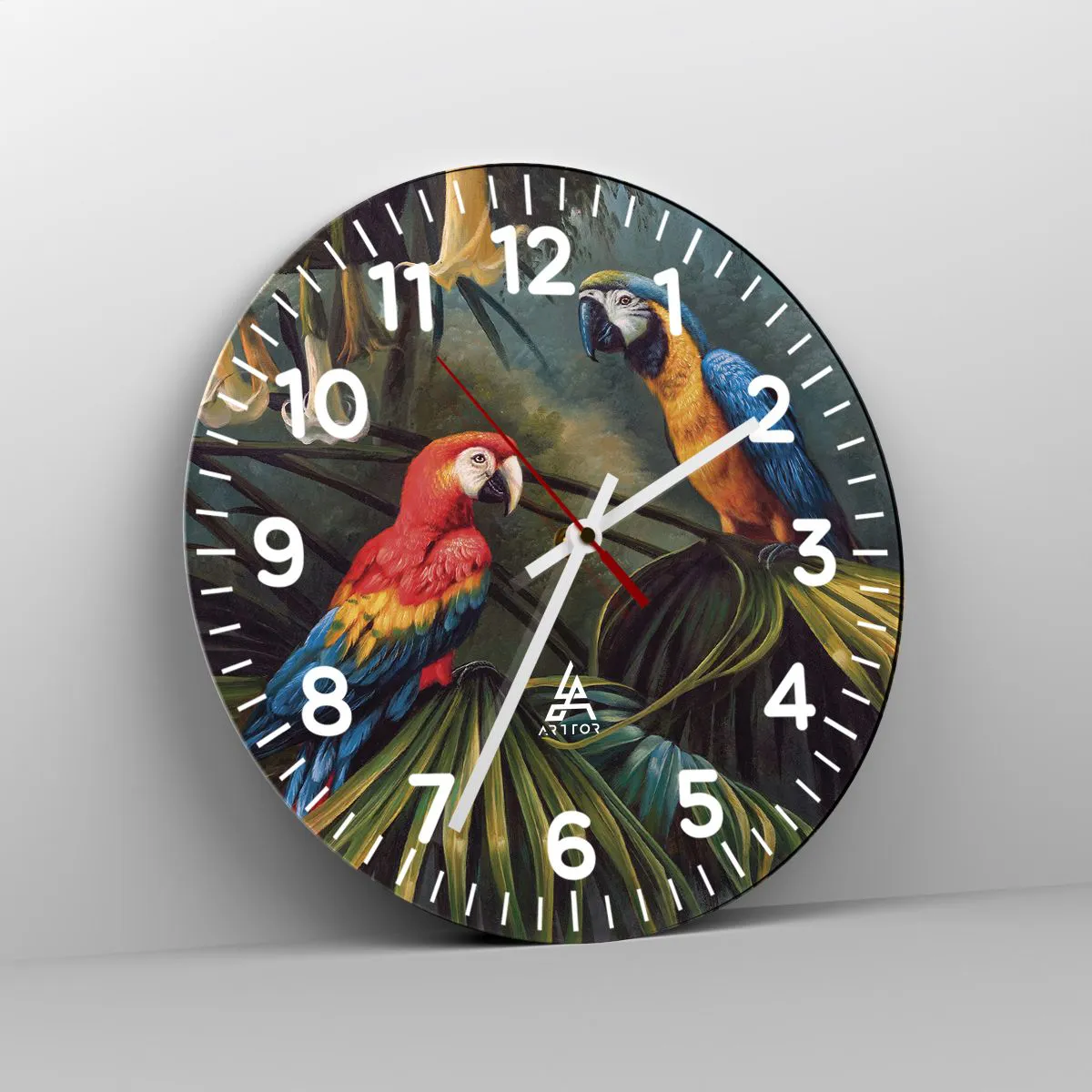 Orologio da parete - Orologio in Vetro - Romanticità ai tropici - 40x40 cm