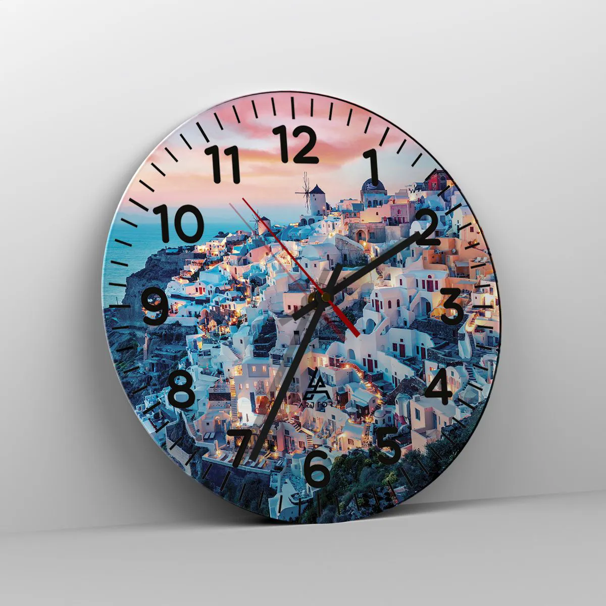 Wanduhr - Glasuhr - Dein toller griechischer Urlaub - 40x40 cm