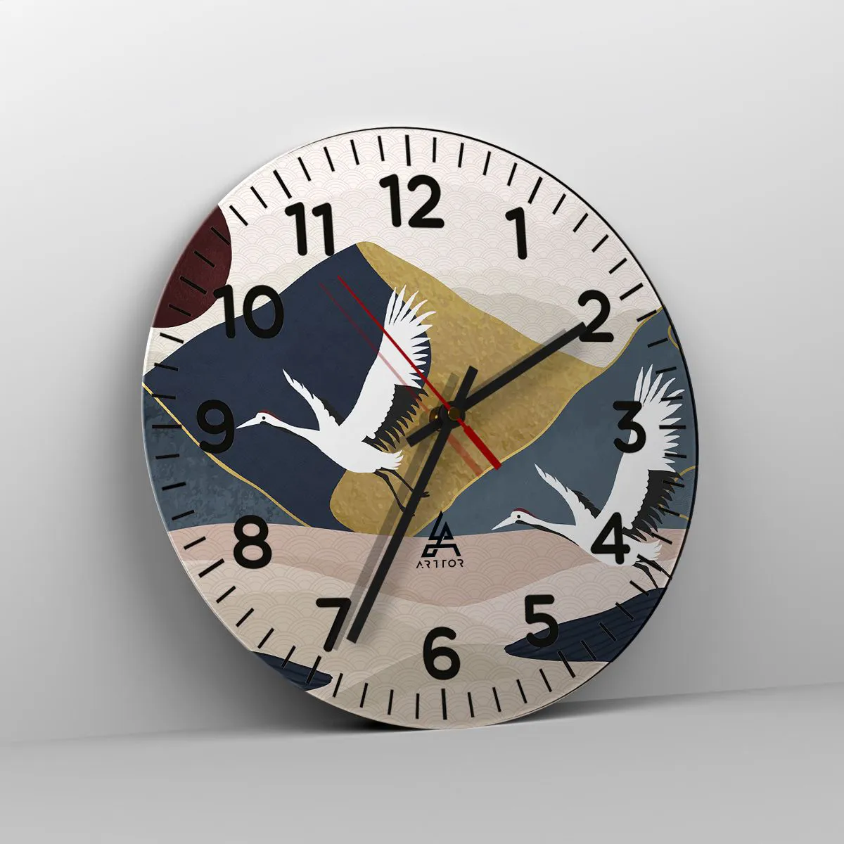 Reloj de pared - Reloj de vidrio - Y el día ha vuelto a pasar volando - 40x40 cm