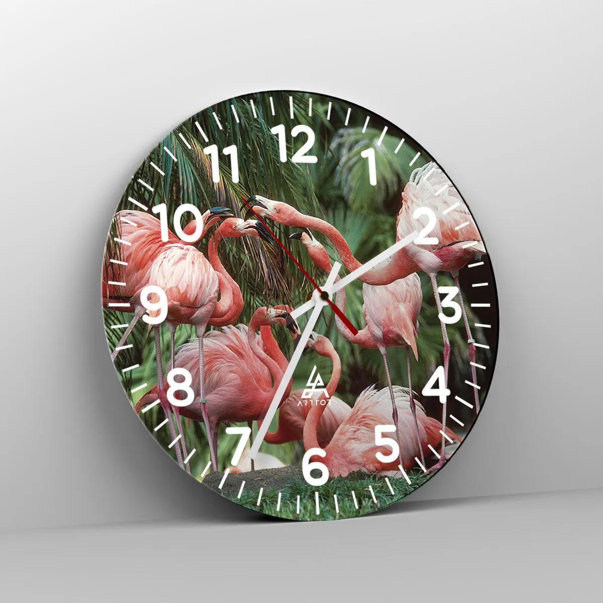 Ceas de perete - Ceas pe sticlă - Bârfa de după-amiază - 40x40 cm