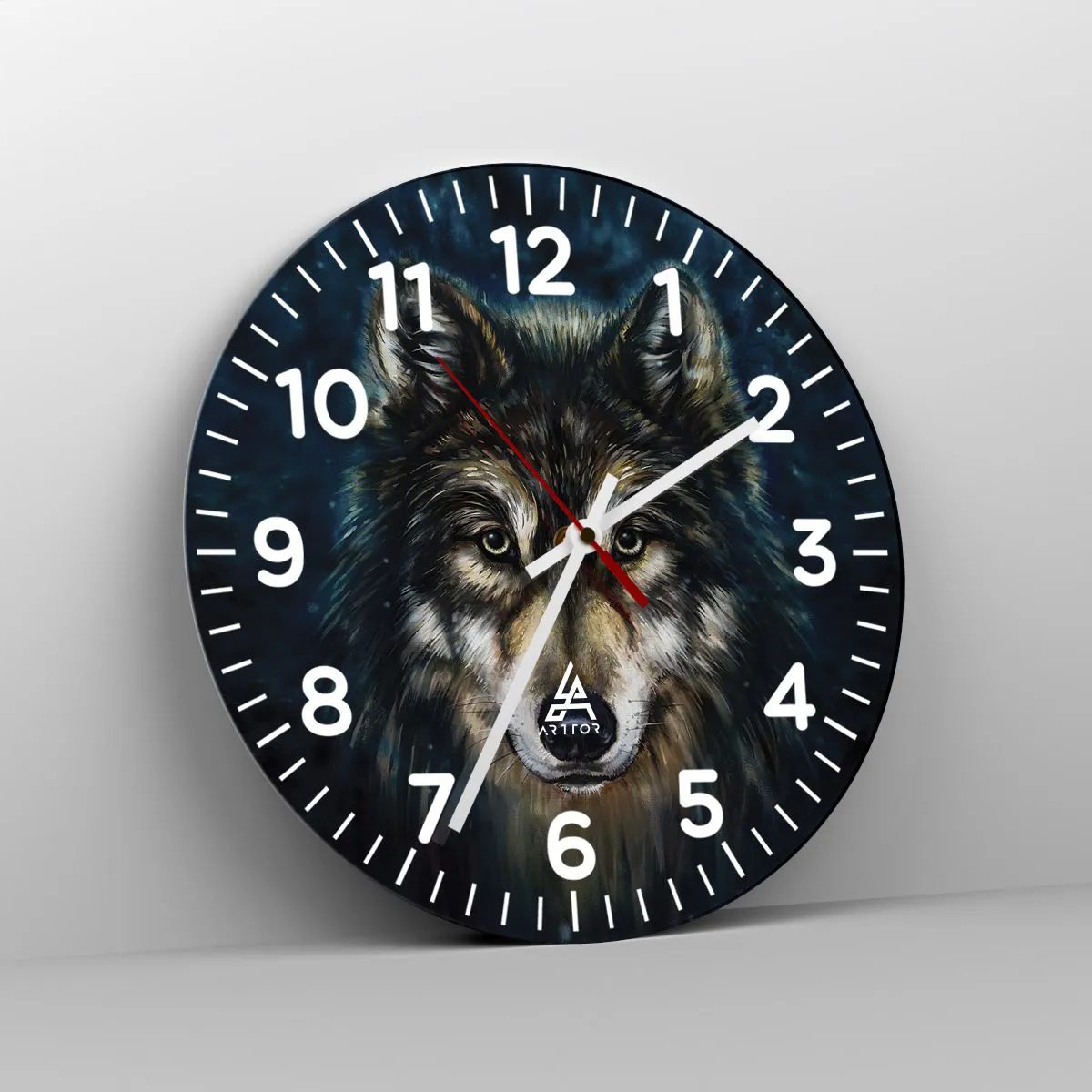 Ceas de perete - Ceas pe sticlă - Alfa? Și omega - 40x40 cm