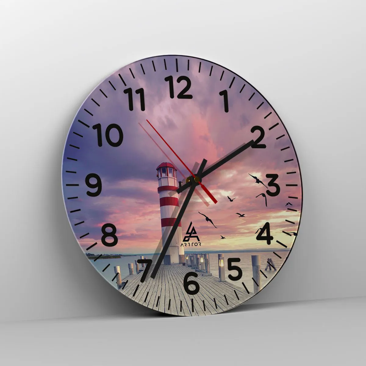 Ceas de perete - Ceas pe sticlă - Să ne întoarcem în port - 40x40 cm