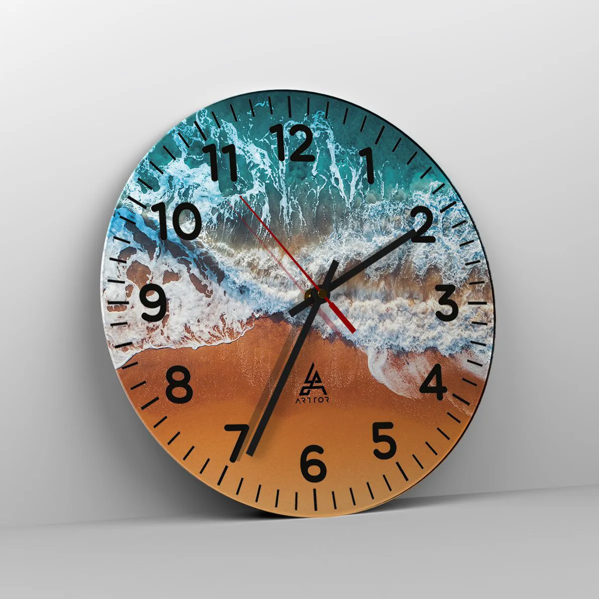 Wanduhr - Glasuhr - Immer Hand in Hand - 40x40 cm