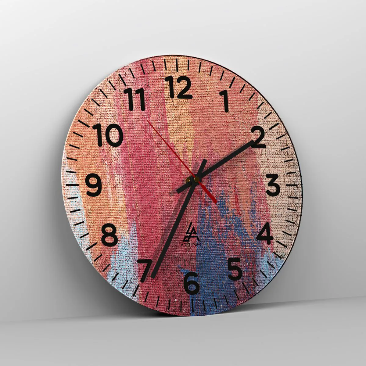 Wanduhr - Glasuhr - Renne den Regenbogen hinunter - 40x40 cm