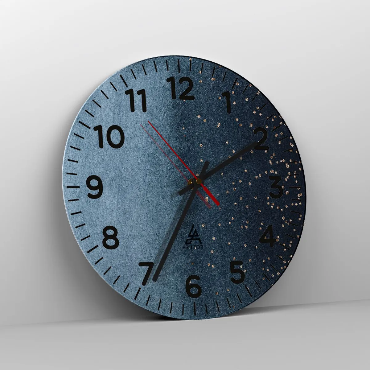 Zegar ścienny - Kompozycja – niebieskie fazy - 40x40 cm