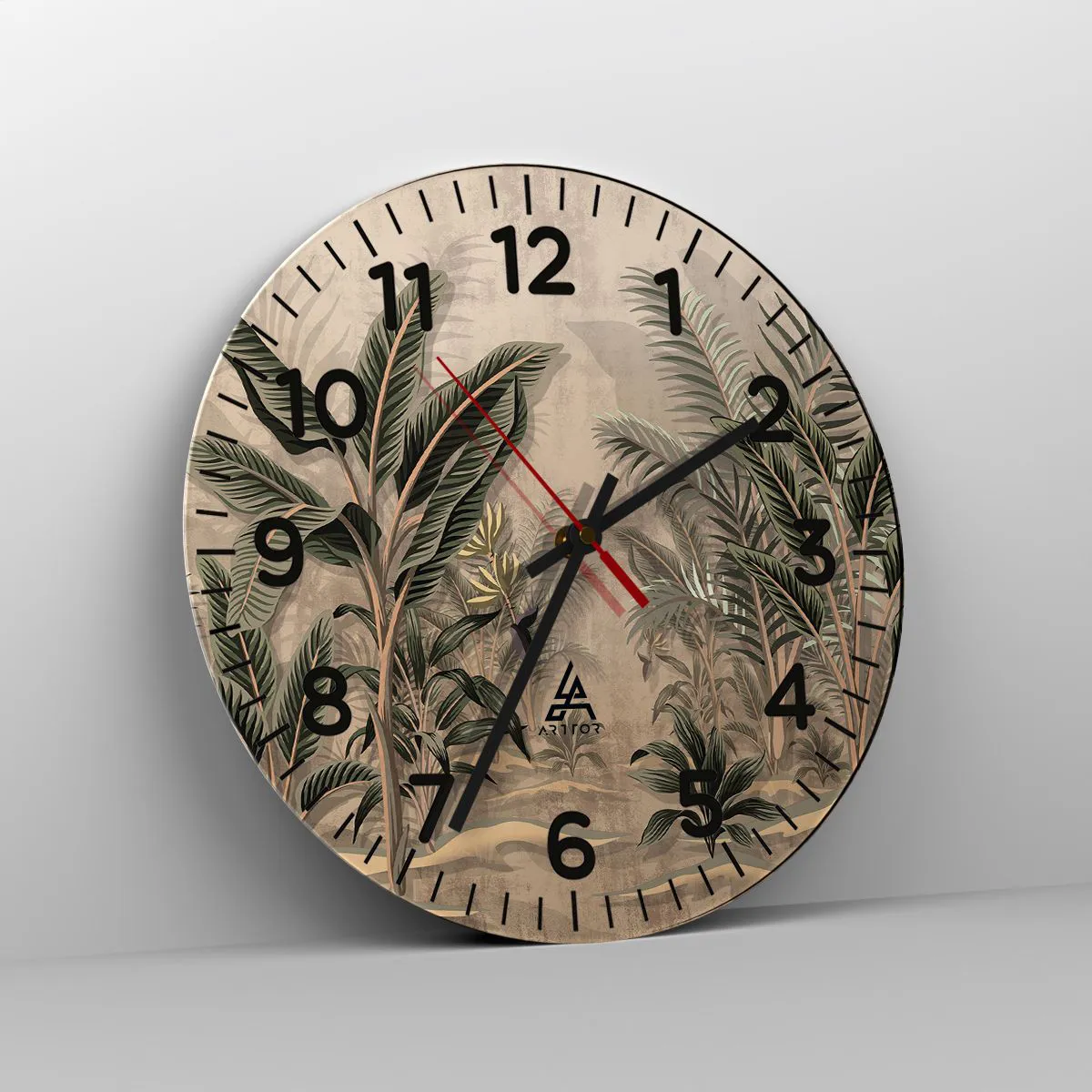 Wanduhr - Glasuhr - Eine Gravur im Kolonialstil - 40x40 cm