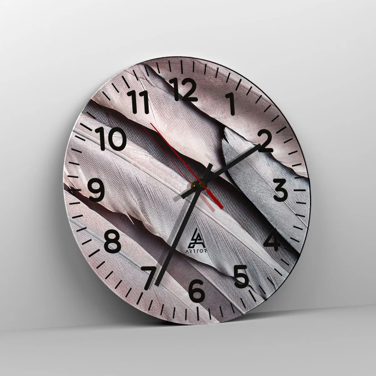 Ceas de perete - Ceas pe sticlă - Argintul roz - 40x40 cm