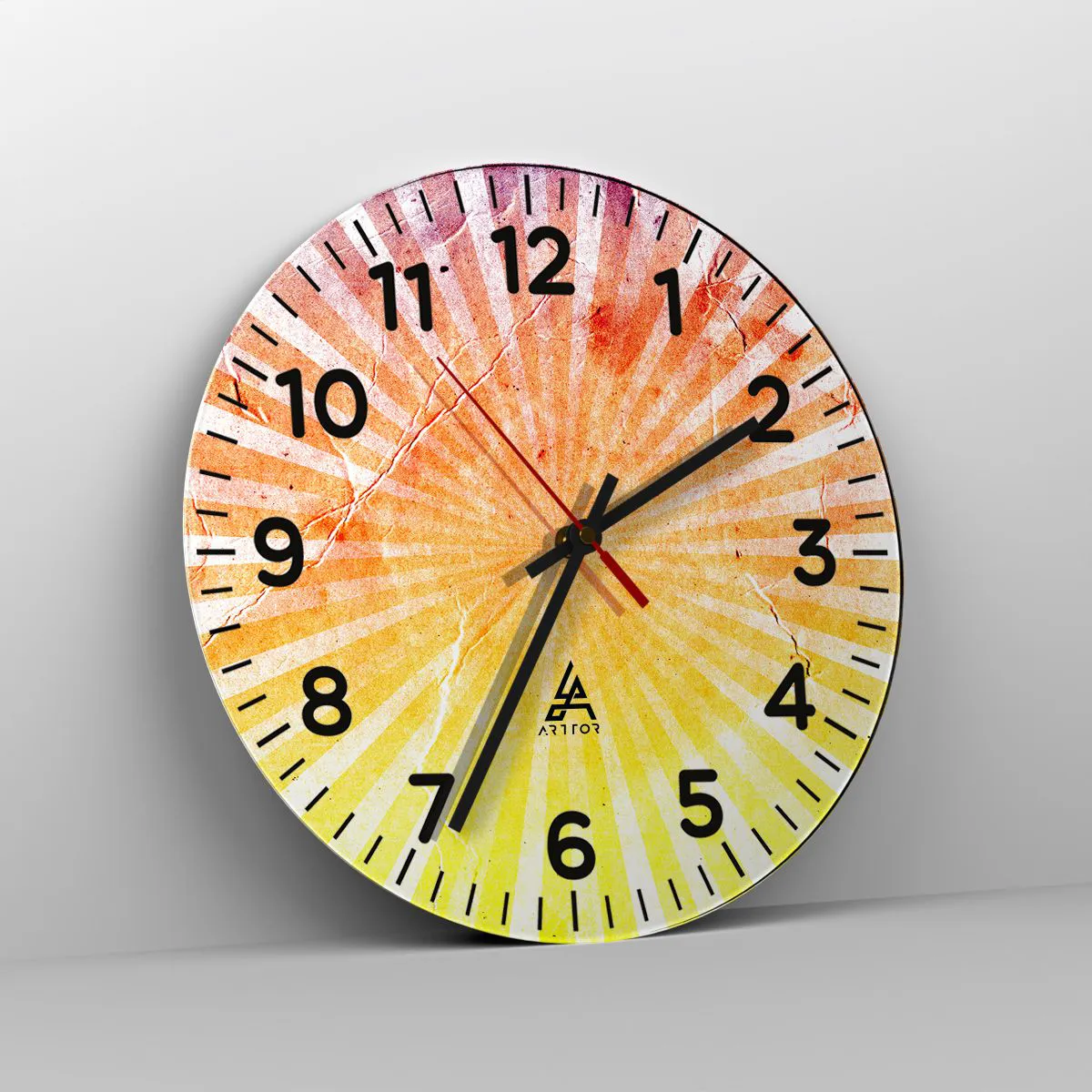 Relógio de parede - Relógio em vidro - Nasceres e entardeceres - 40x40 cm