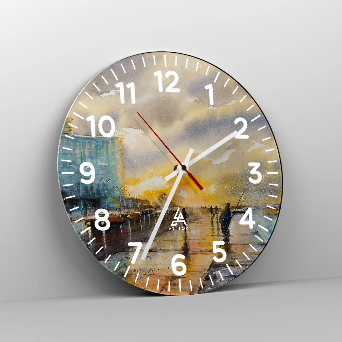 Reloj de pared - Reloj de vidrio - Vida en la orilla - 40x40 cm