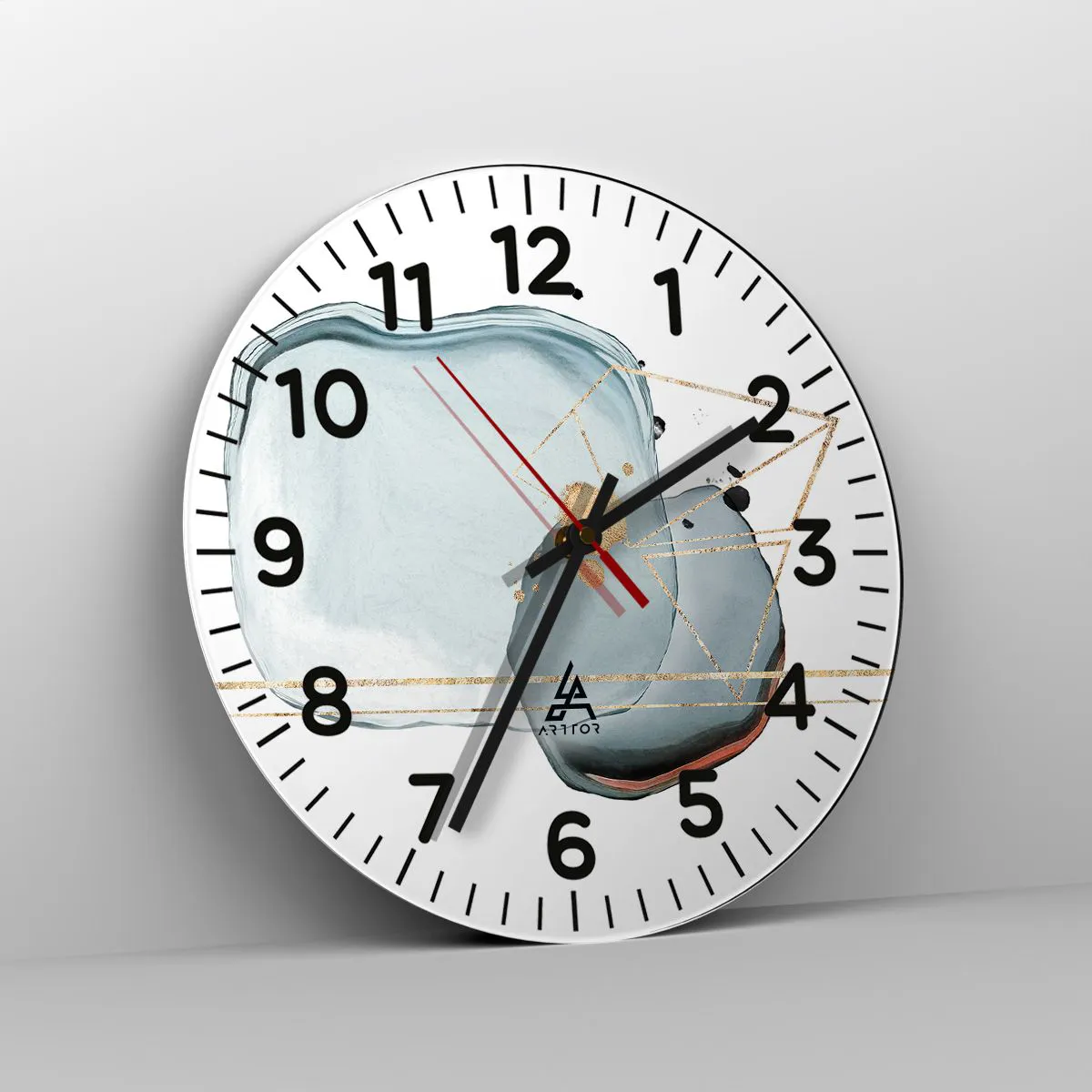 Reloj de pared - Reloj de vidrio - Un estudio de gotas - 40x40 cm