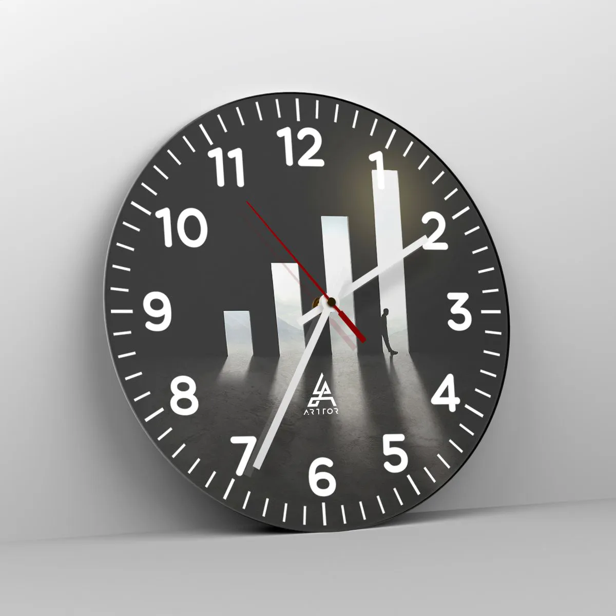 Ceas de perete - Ceas pe sticlă - Succesul - o impresie - 40x40 cm