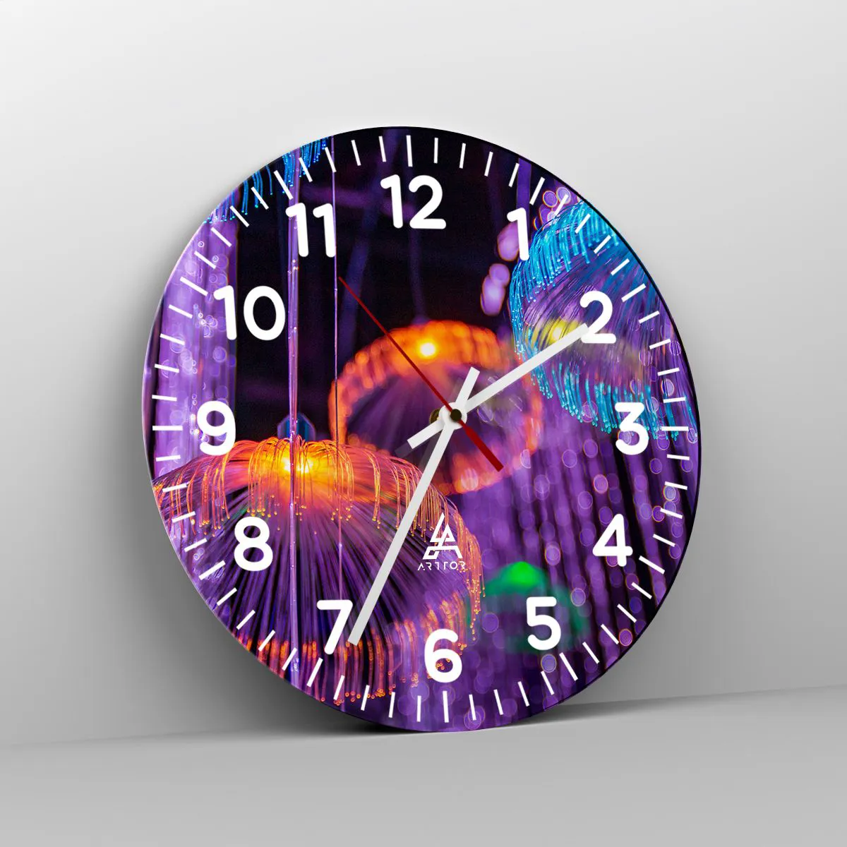 Horloge murale - Pendule murale - Fontaine lumineuse - 40x40 cm