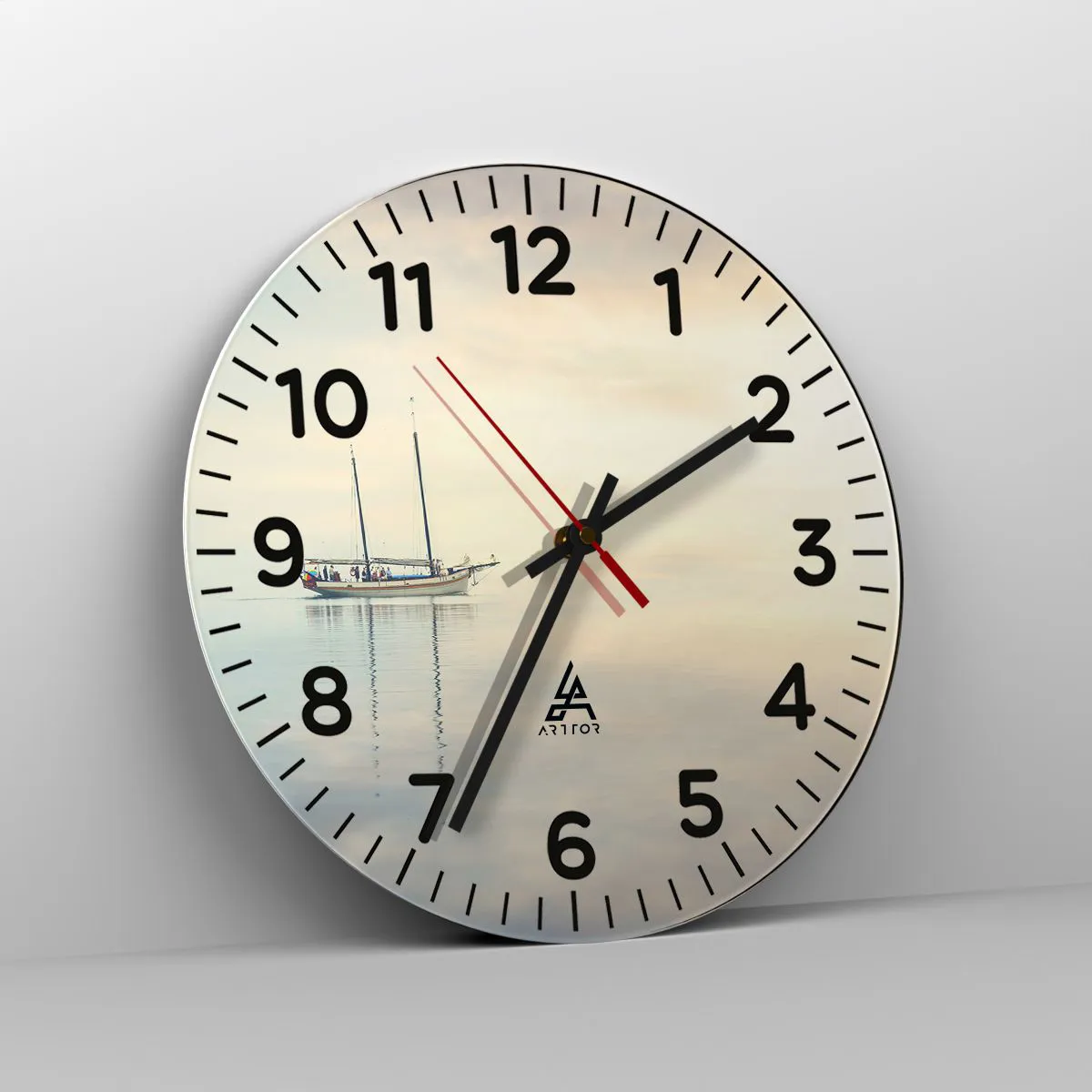 Ceas de perete - Ceas pe sticlă - În tăcerea mării - 40x40 cm