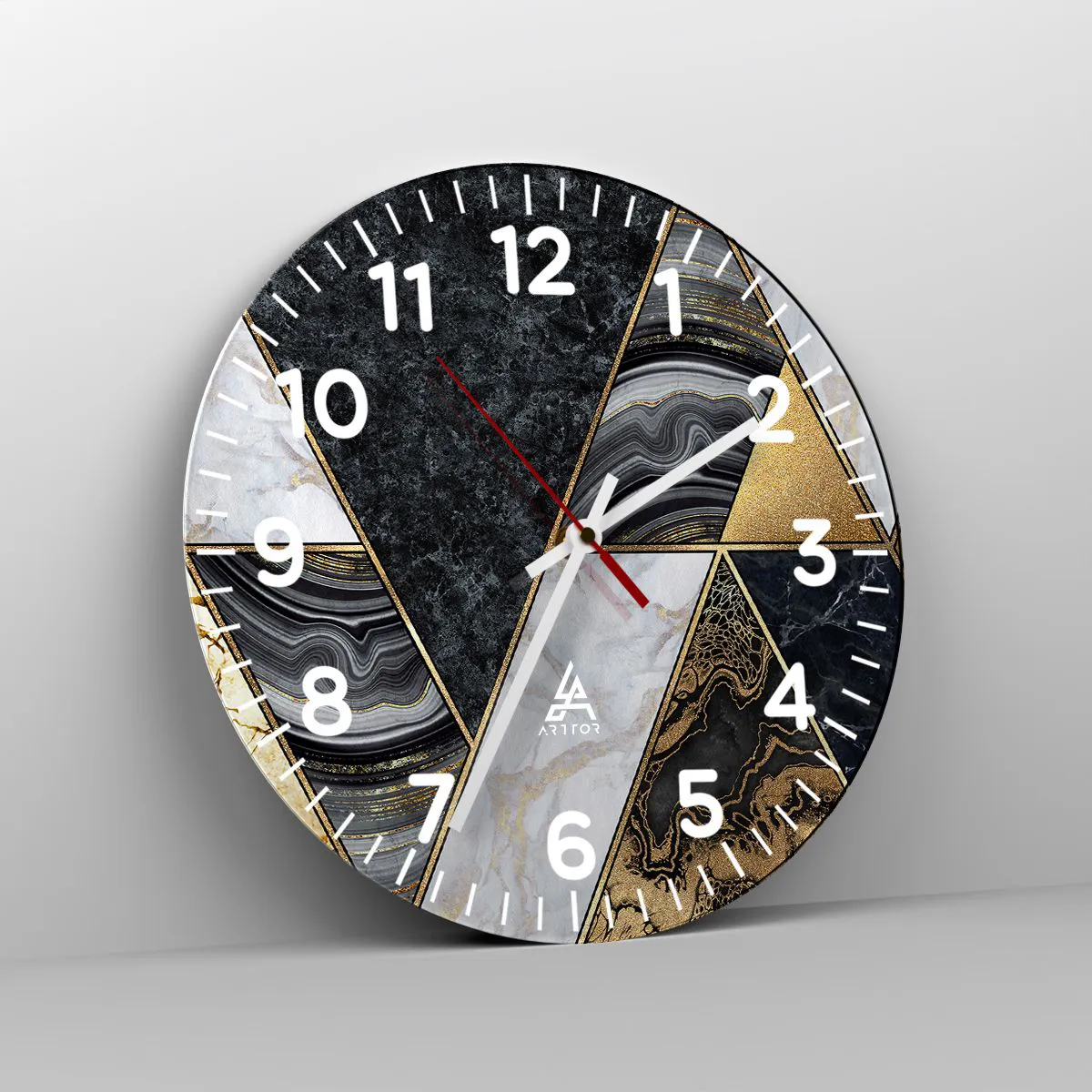 Wanduhr - Glasuhr - Stein um Stein - 40x40 cm