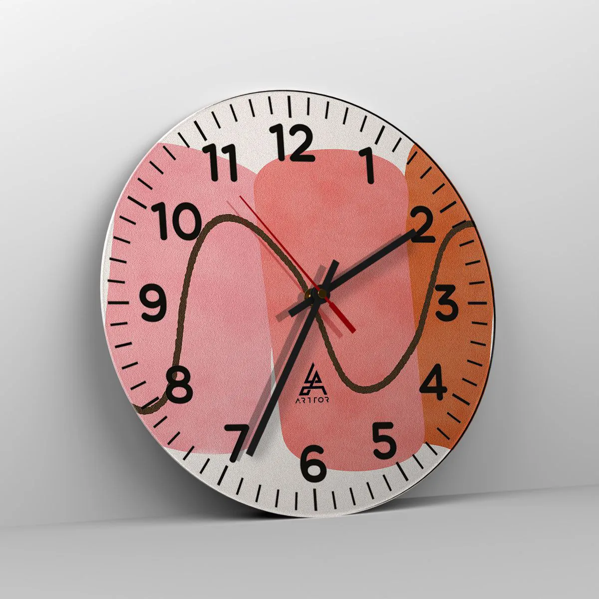 Nástěnné hodiny - Jemný pohyb forem - 40x40 cm