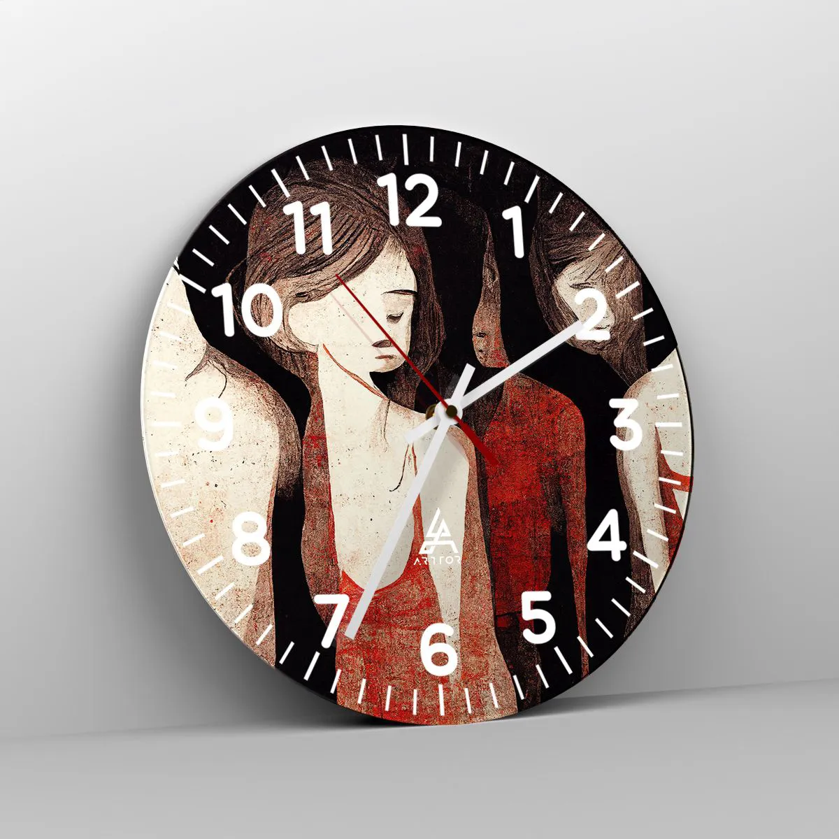 Wanduhr - Glasuhr - Madonnen der Dunkelheit - 40x40 cm