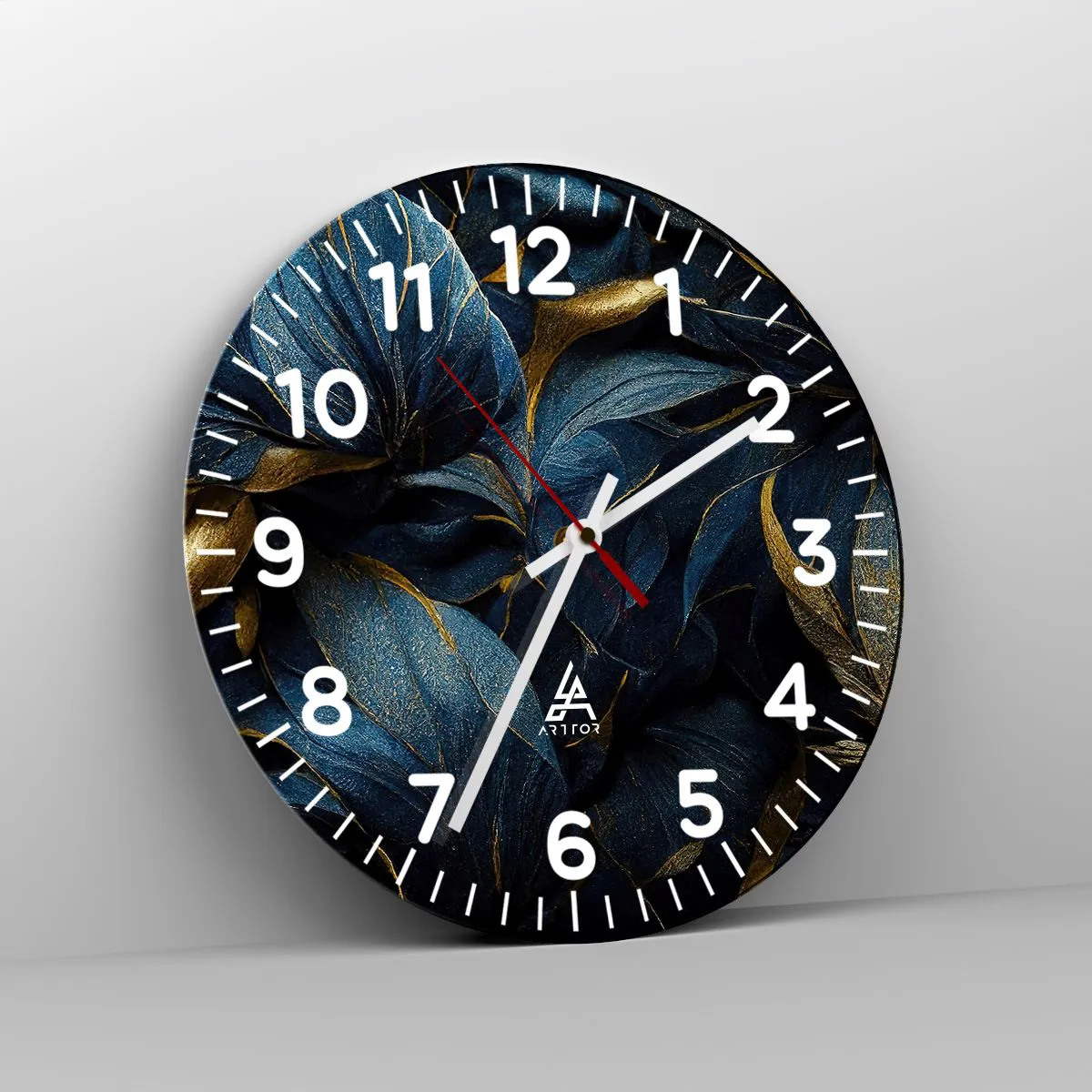 Orologio da parete - Orologio in Vetro - Foderati d'oro - 40x40 cm