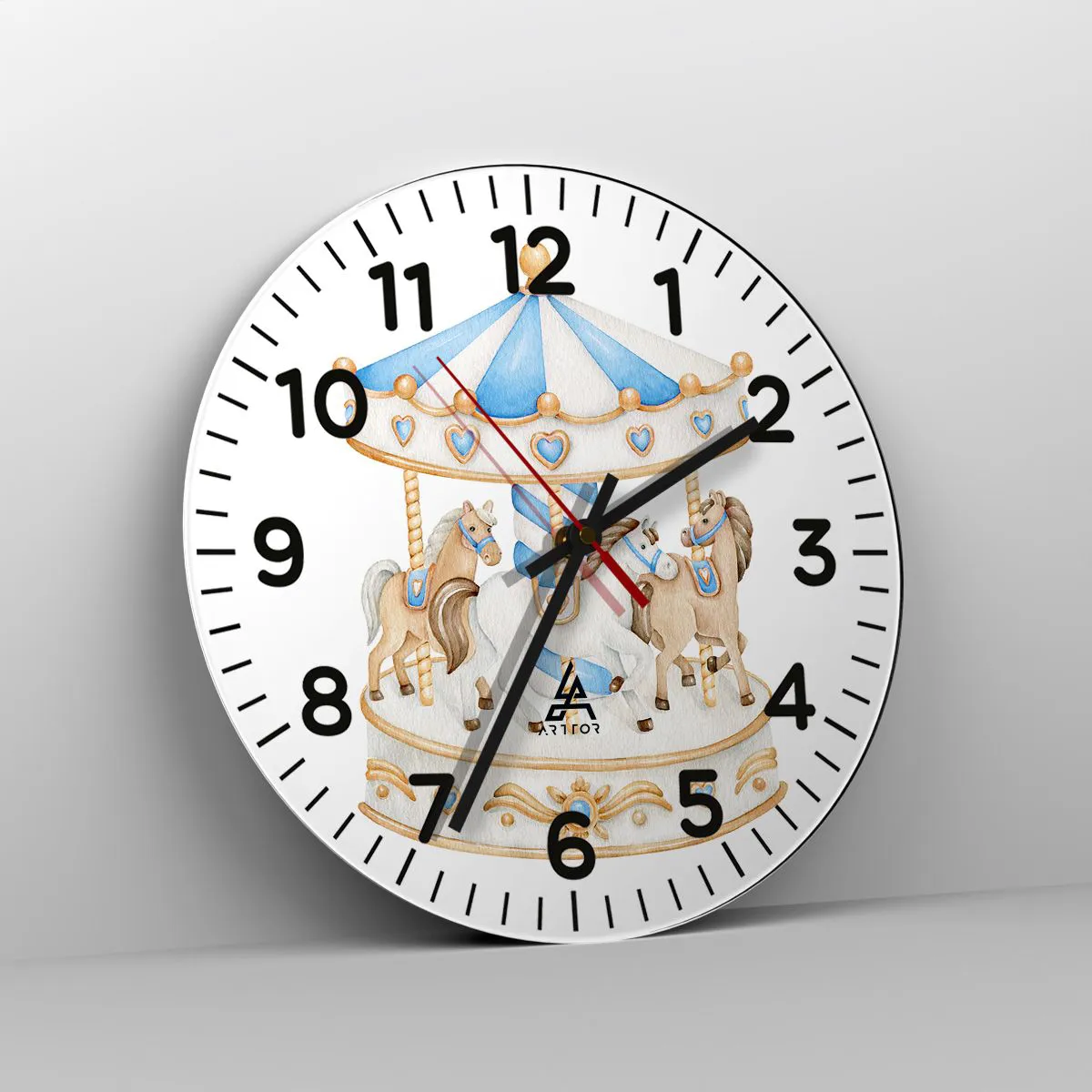 Ceas de perete - Ceas pe sticlă - Copilărie dulce - 40x40 cm