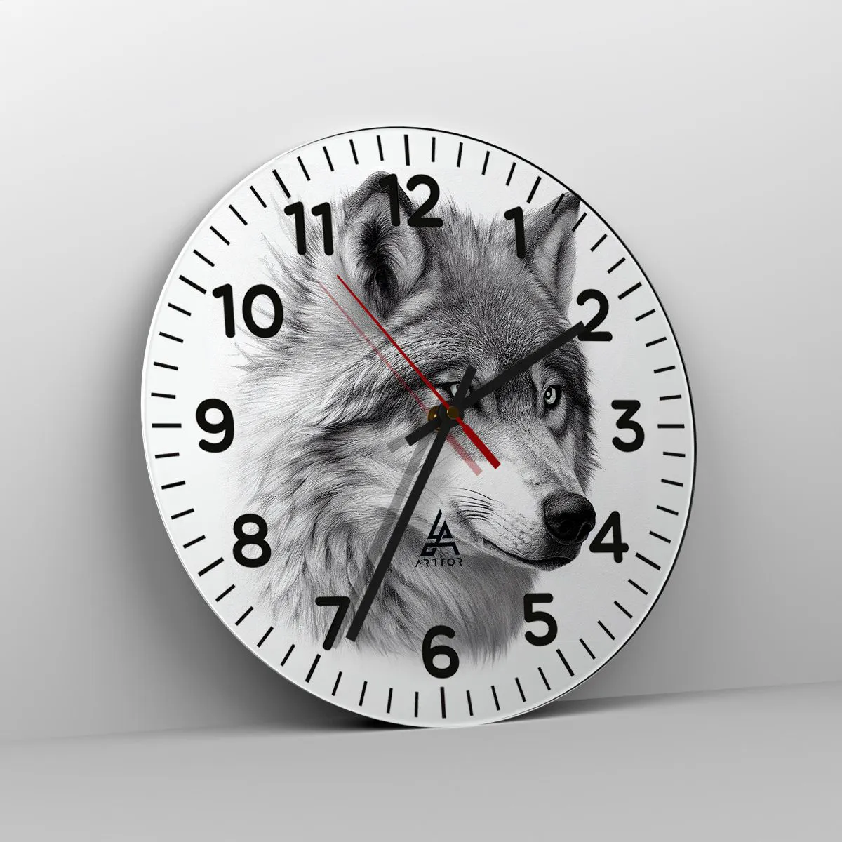 Ceas de perete - Ceas pe sticlă - Alfa - fără îndoială - 40x40 cm