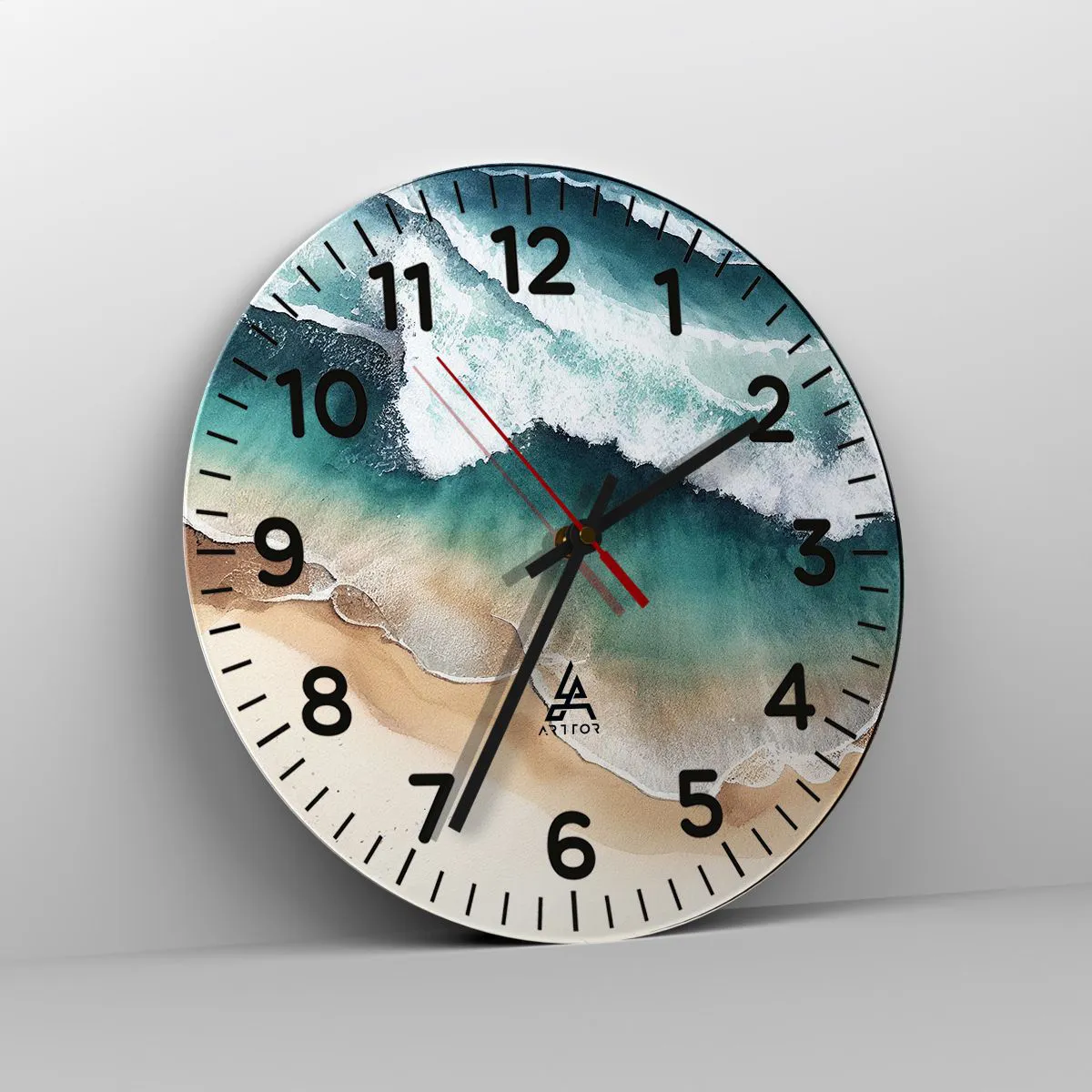 Wanduhr - Glasuhr - Das ewige Treffen - 40x40 cm