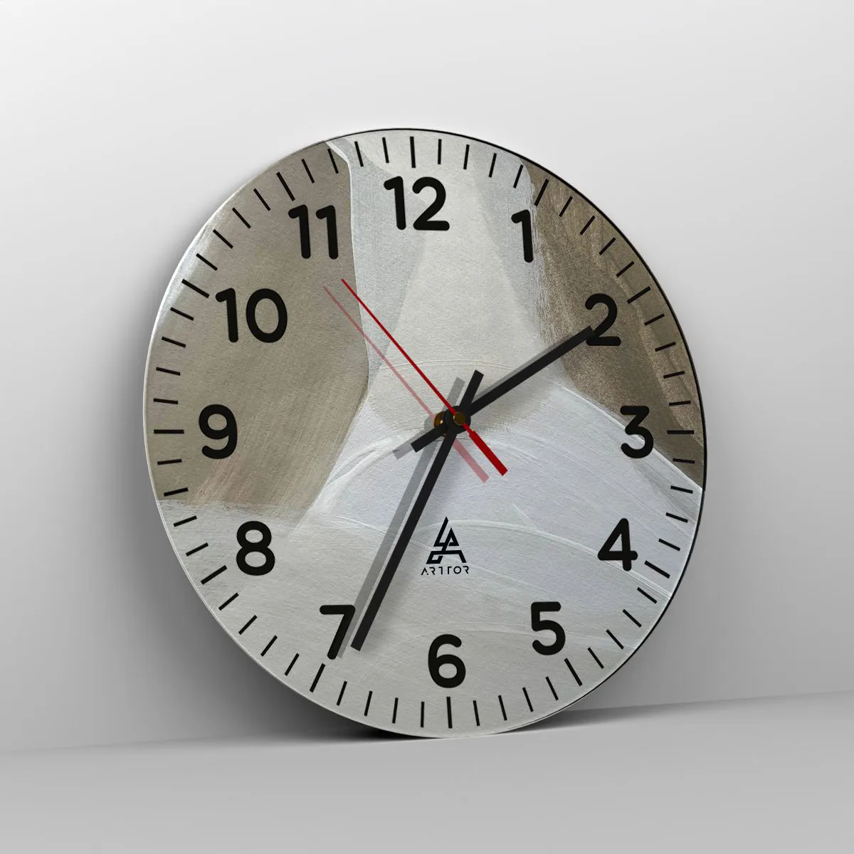 Wanduhr - Glasuhr - Welle aus Weiß - 40x40 cm