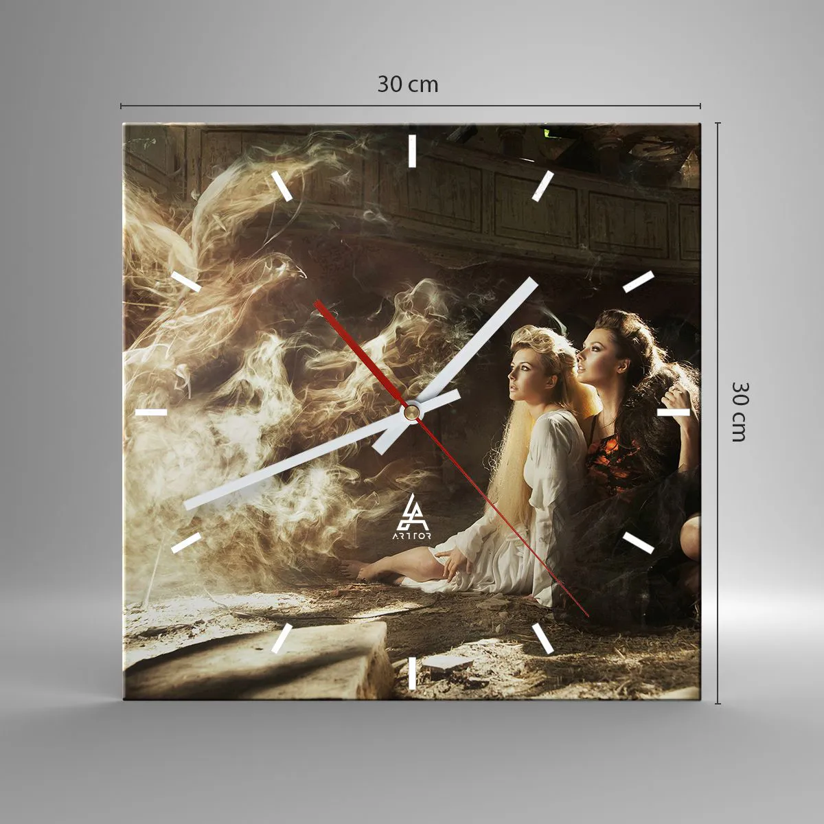 Ceas de perete - Ceas pe sticlă - Și poezia s-a născut - 30x30 cm